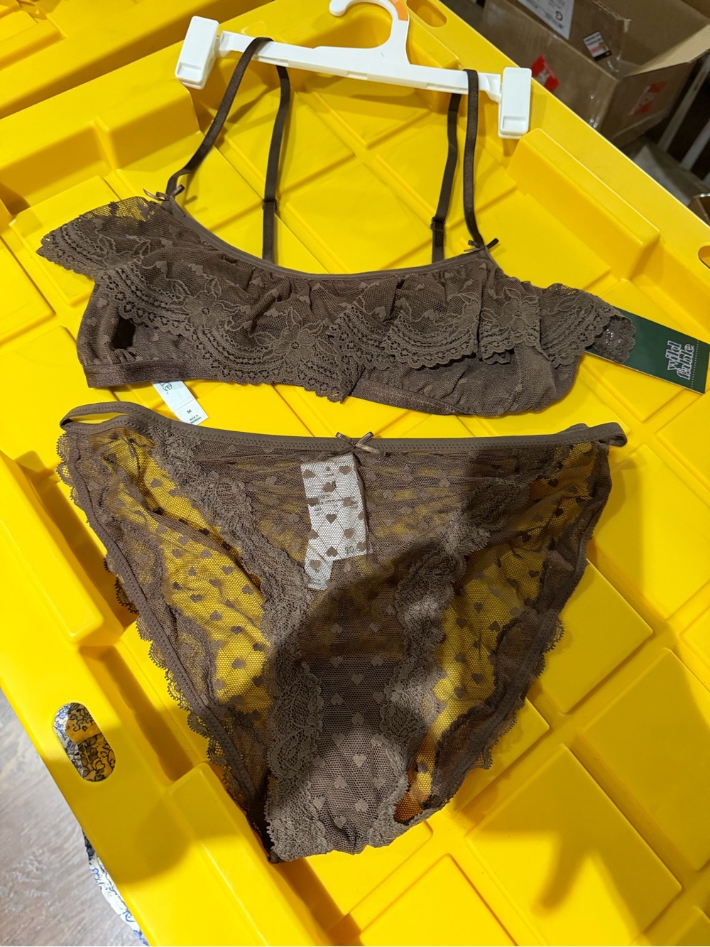 wild fable Lace Bralette & Bikini Brief Set - Brown